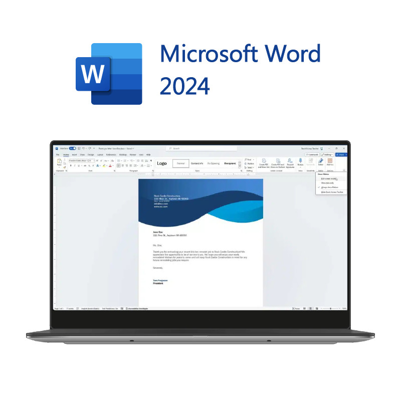 Plataforma Windows/Mac Microsoft Office 2024 para hogar y empresas con un rendimiento mejorado