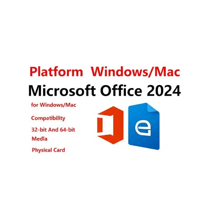 Plataforma Windows/Mac Microsoft Office 2024 para Windows/Mac Compatibilidad 32 bits y 64 bits Medio Tarjeta Física