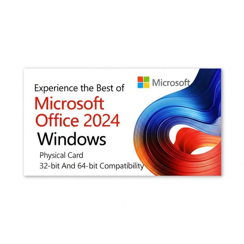 Experimente lo mejor de Microsoft Office 2024 para Windows Tarjeta física de 32 bits y compatibilidad de 64 bits