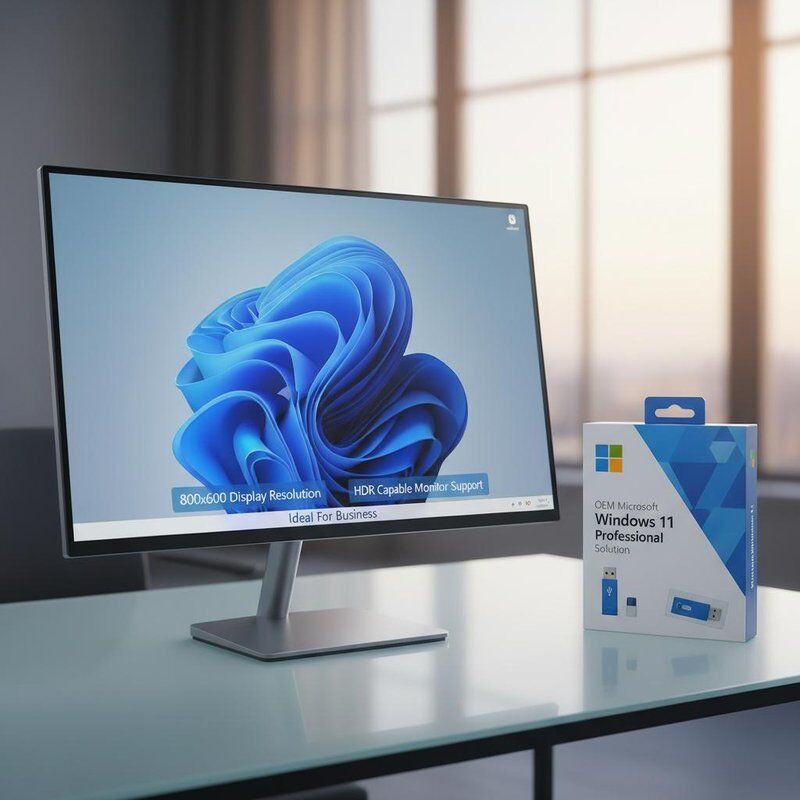 Solución OEM Microsoft Windows 11 Professional con resolución de pantalla de 800x600 y soporte de monitor compatible con HDR ideal para negocios